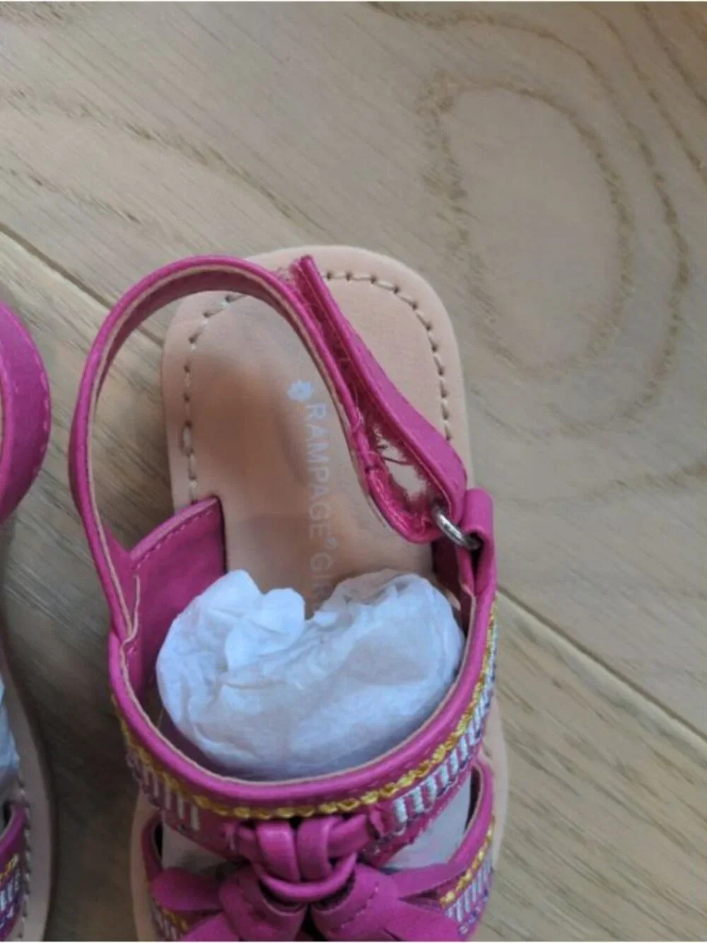 RAMPAGE GIRLS Toddler Kids Pink Strap Sandals Size 7 Tassel NWT